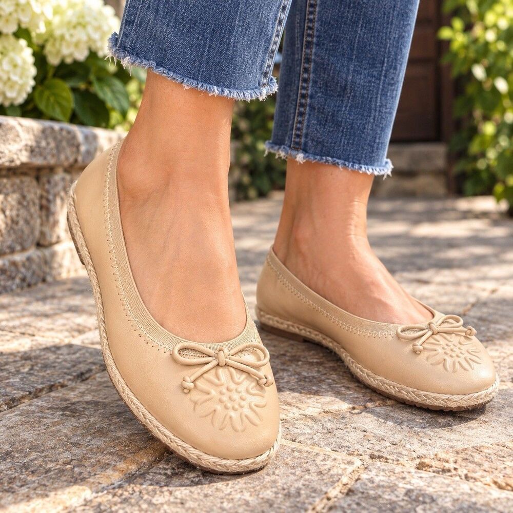 Frye And Co Willow Ballet Flat Cafe Faux Leather Espadrille Slip On Womens Sz 5M